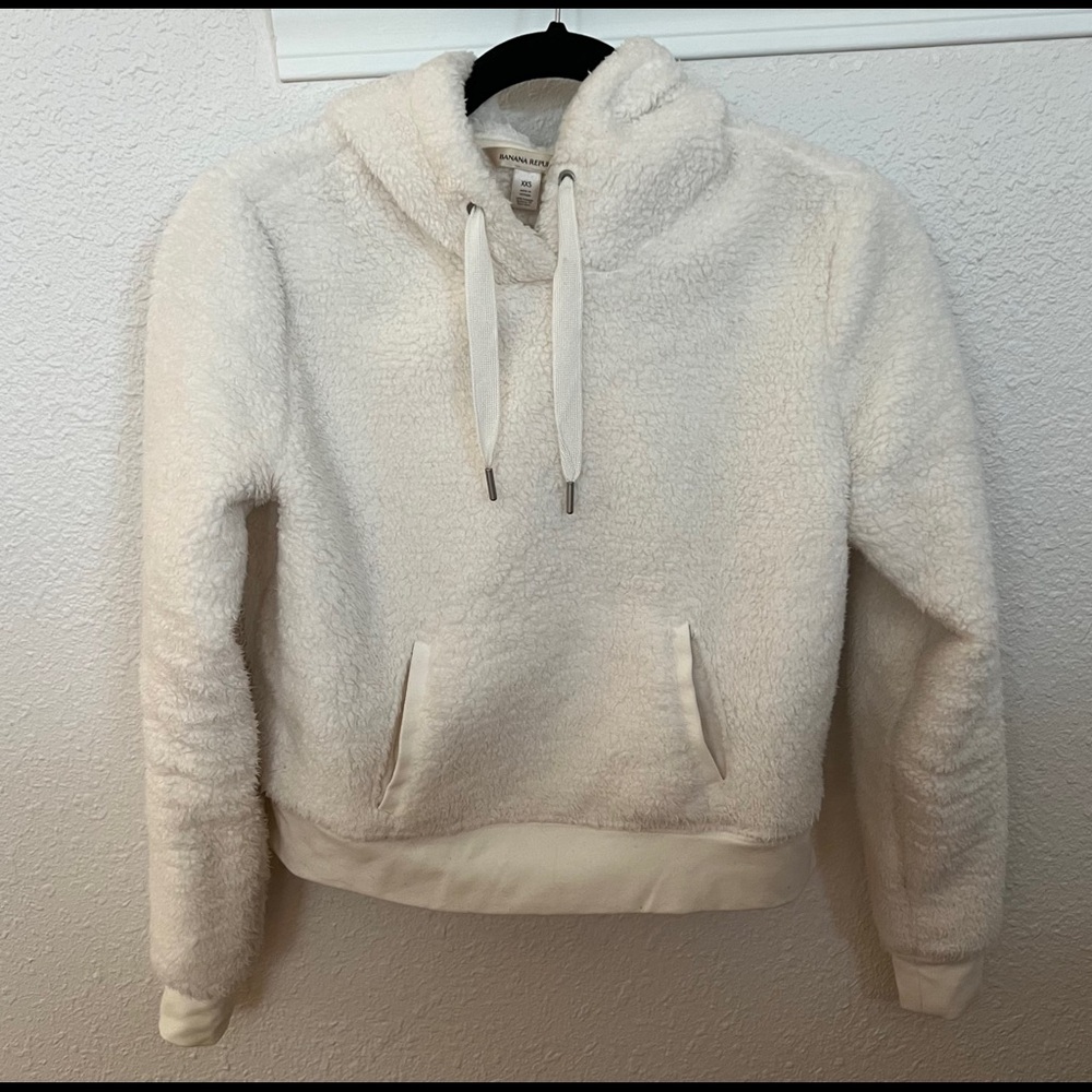 Fuzzy White Hoodie - Banana Republic